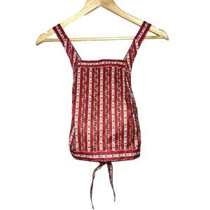 Urban Outfitters Red Floral Patterned Women's Halter Top Tie Back Size Small